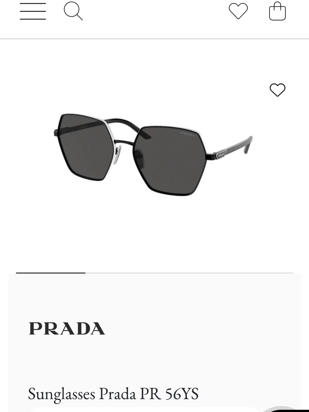 Prada Black Hexagonal Sunglasses with Dark Lenses - Picture 4 of 5